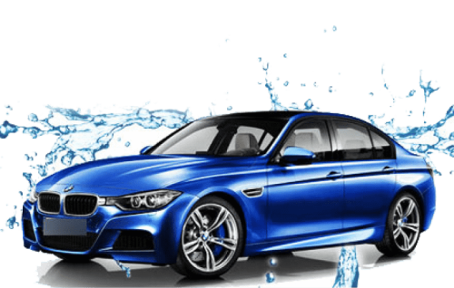 Car-Wash-With-Water-Blue-Color-Car-With-Water-PNG